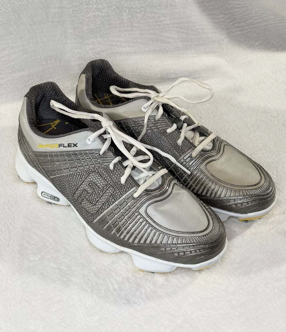 FootJoy HyperFlex Women’s FTF 2.0 Gray Soft Spike Golf Shoes, 8